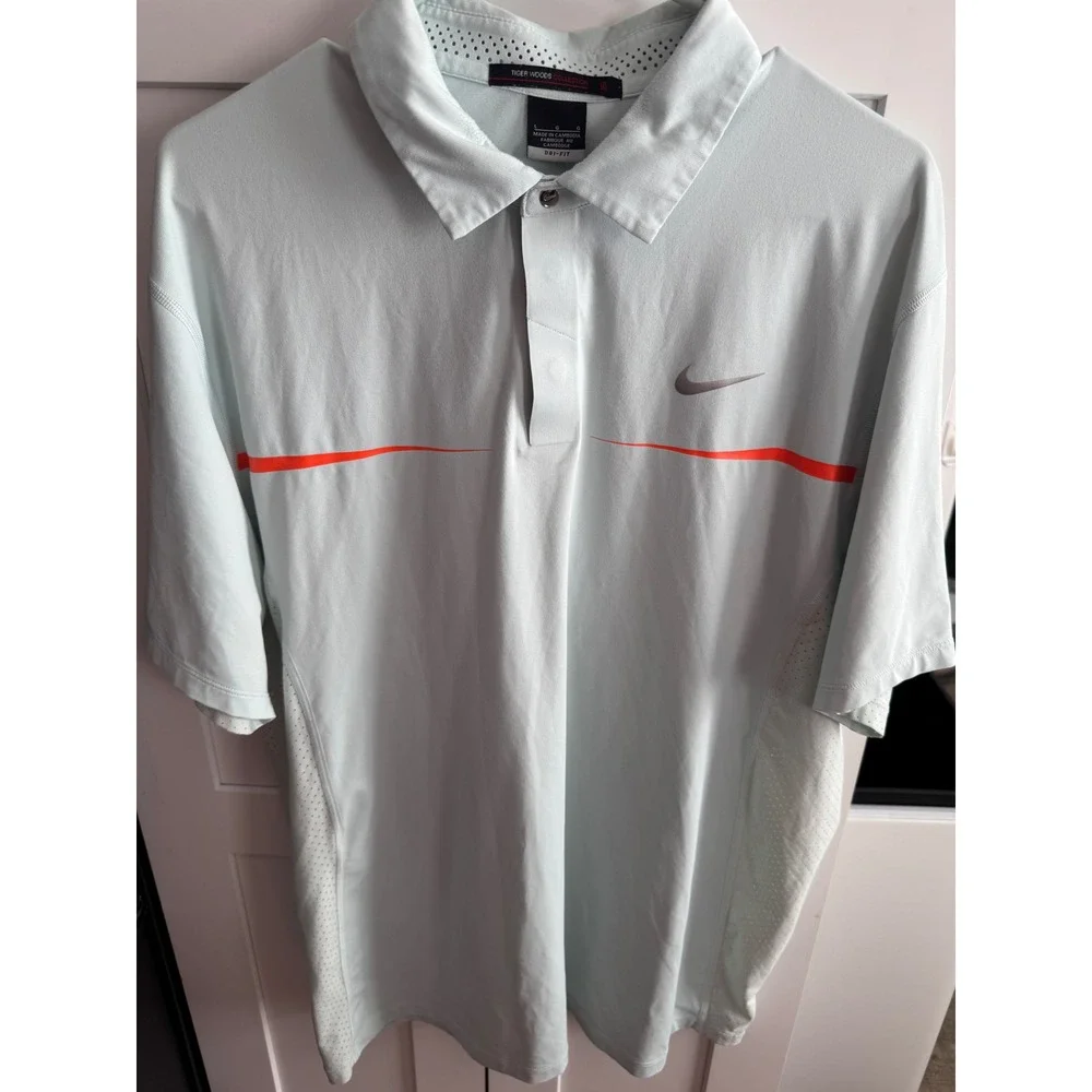 Nike‎ Tiger Woods Collection Dri-FIT Golf Polo Mens Large Atlanta Braves Mint L